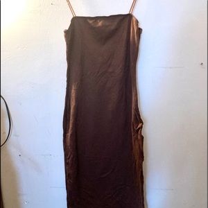 Brown slit dress